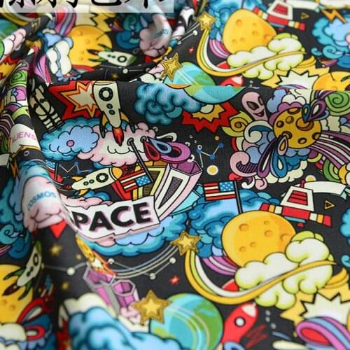 Cartoon Graffiti Art Print Cotton Fabric for Clothes Dress Home Textile Bedding Set Sewing Quilting DIY Needlework Material