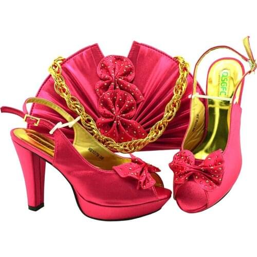 Italian Shoes with Matching Bags Set Decorated with Appliques Nigerian Shoes and Matching Bags Set Women Shoes Summer