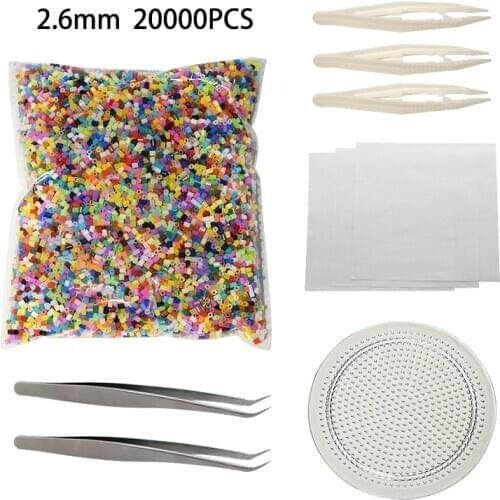 JINLETONG hama beads 2 6mm (20000pcs+1Template+3 Iron Paper+5 Tweezers)Mini hama beads educational toys hama midi jigsaw puzzle