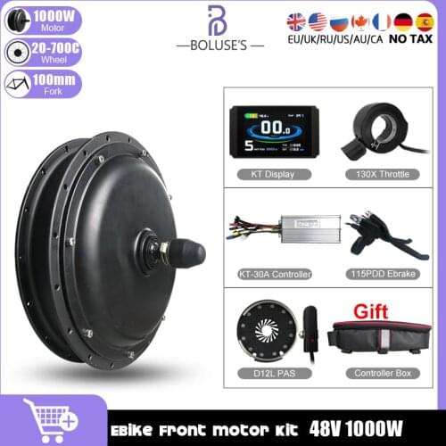 Electric Bike Conversion Kit 1000W Front Hub Motor Wheel 48V 1000W ebike Kit Motor With KT LCD Display Ebike Conversion Kit