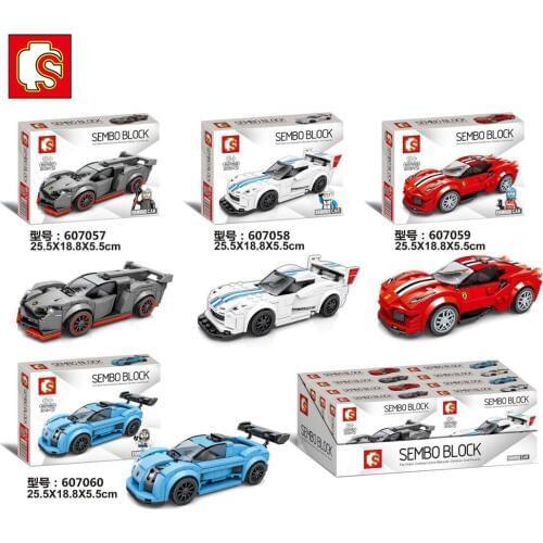 SEMBO Blocks Super Race Car Building Bricks Famous Vehicle Compatible With Legbs Racing Educational Toy Boy Gifts Kids Present