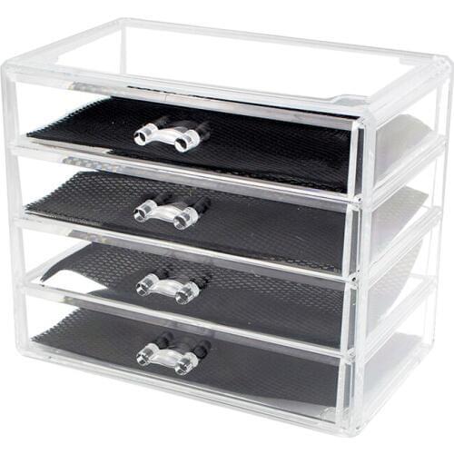 Makeup Organizer Plastic Jewelry Storage Box Nail Casket Holder Drawers Cosmetic Desktop Sundries Container