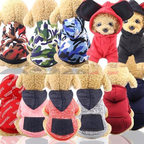 Fashion Simple Dog Pet Clothes Autumn Winter Sport Hoodies Sweater for Puppy Dog and Cat Clothes Multiple Styles Pet Supplies