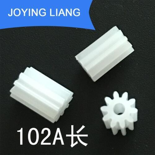 Long Style 102A 0.5M PINION 9mm Height 10 Teeth Modulus 0.5 2mm Tight Plastic Gear Motor Motor Roller Toy Accessories