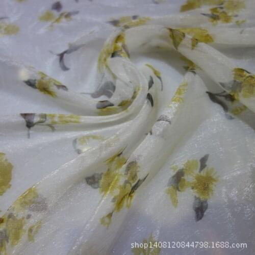 Currently Available Shirt Beach Skirt Long Skirts Cloth Semi-Permeable Brocade Silk Ruffled Printed Chiffon Fabrics Flash