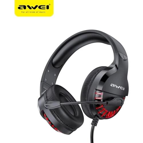 AWEI Wired Professional Led Light Game Headphone With Microphone For PC Computer Game Stereo 7.1 Bass Sound 50mm Speaker ES-770i