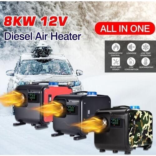For RV/Trucks/Motor-home/Boats Heater 12V 8KW All In One Car Diesel Fuel Air Parking Heater With Remote Control LCD Monitor
