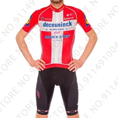 Quick Step 2021 Cycling Clothing Mens Danish Champion jersey short sleeves Road Bike MTB Maillot Cyclisme Uniform Ropa Ciclismo