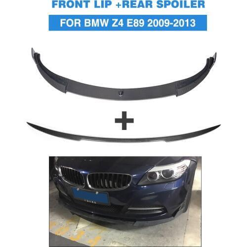 Carbon Fiber Front Bumper Lip Splitters Rear Trunk Spoiler Wing Lip For BMW E89 Z4 2-Door 2009-2013 2PCS/Set