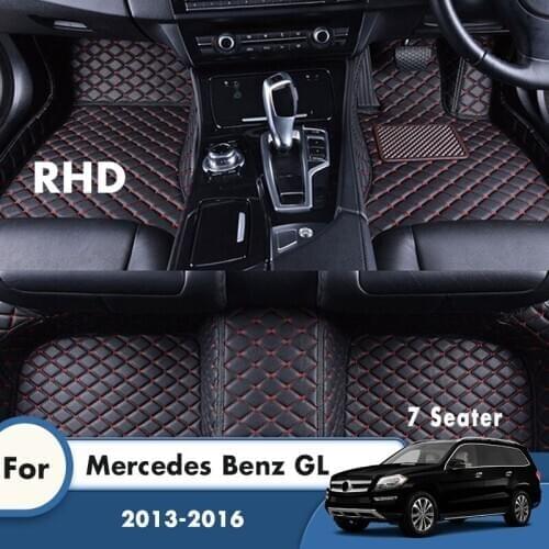 RHD Custom Car Floor Mats For Mercedes Benz GL 2016 2015 2014 2013 7 Seater Foot Pads Car Accessories Styling Carpets Cover Rug