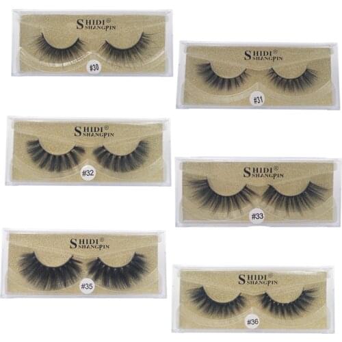 SHIDISHANGPIN 1Box Mink False Eyelashes Natural Long 3D Mink Lashes Hand Made 3D False Eyelashes Volume makeup full strip lashes