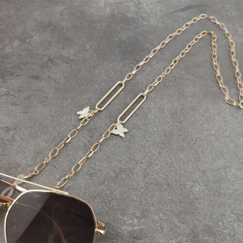 Chic Fashion Reading Glasses Chain for Women Metal Sunglasses Cords Casual butterfly Eyeglass chain for glasses women