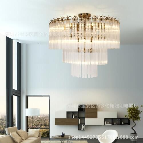 Light luxury post-modern living room crystal glass chandelier simple creative new glass villa dining room chandelier