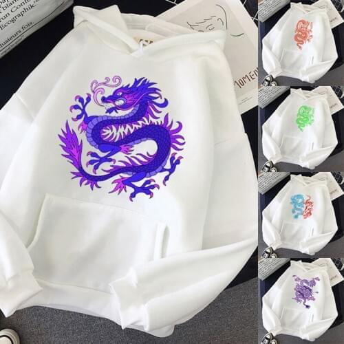 Chinese Dragon Printed Hoodie for Women 2020 Spring Autumn Male Casual Hoodies Sweatshirts Men Color Hoodies Unisex Tops Clothes