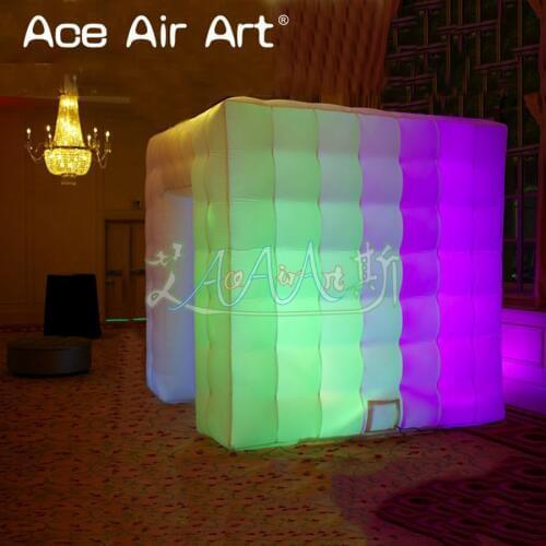 Amazing led tent inflatable photo booth cabinet,novelty colorful fotobooth canopy for events fun