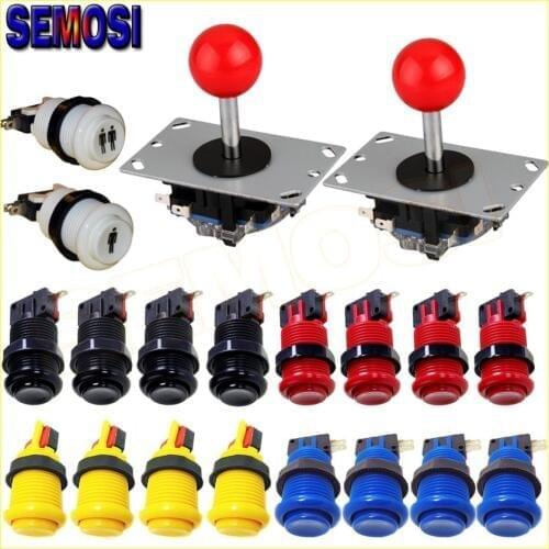 Control 8 Way Joystick Arcade Set Kit for 2 Player 2 x Sanwa Joystick 16 x Push Buttons for Arcade Games Controller DIY