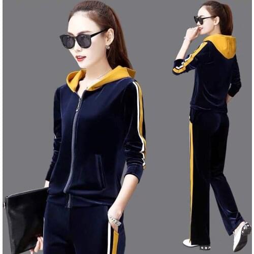 Tracksuit Sets Womens 2 Piece Set Striped Long Sleeve Female Top Suit 2020 Summer Sport Pant Suits Ladies