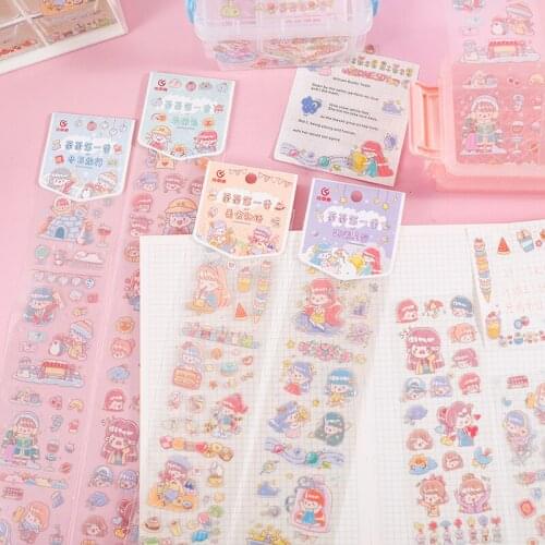 1sheets Sticker Set Cartoon Series Diy Cute Stickers Ins Style Scrapbooking School Suppliers Stationery Art Supplies