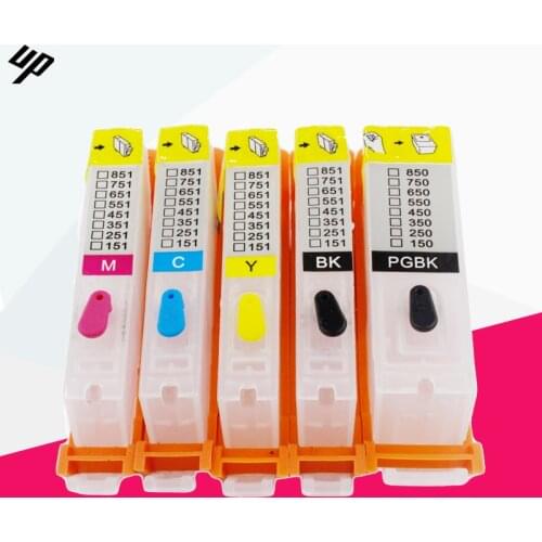 10sets PGI650 pgi 650 CLI-651 BK C M Y Refillable ink Cartridge For CANON IP7260 MG5460/MG5560/MG6460 MX726/MX926 IX6860