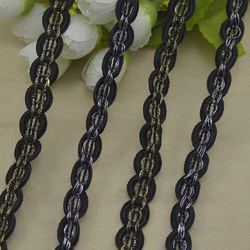 10Metres Gold Silver Curtain Centipede Braided Ribbon Lace Trim Dantel Puntilla Braids Clothes Accessories Galons Mercerie