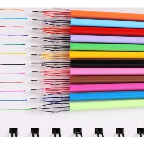 12pcs/Set Diamond Head Refills Pencil Supplies Candy Color Roller Ball Gel Pen Refill Student Writing Painting Supplies