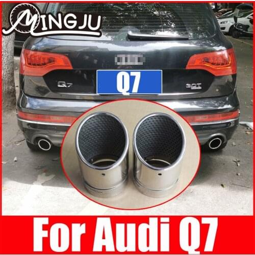 2pcs Stainless Steel Car Exhaust Tip Muffler Tips for Audi Q7 4LB 2009 2010 2011 2012 2013 2014 2015 3.0T 3.6T TDI Accessories
