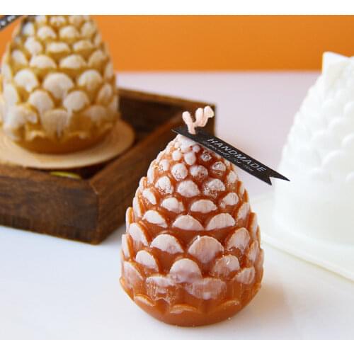 3D Christmas Pine Cone Silicone Candle Mold DIY Handmade Aromatherapy Candles Beeswax Pinecone Candle Making Mould Soap Mold
