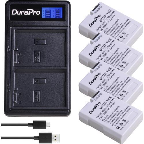DuraPro EN-EL14a EN-EL14 EL14 Battery + LCD USB Charger for Nikon D5600,D5500,D5300,D5200,D5100,D3200,D3300,P7800,P7700,P7100