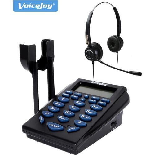 Call Center Noise Cancellation Binaural Headset Telephone Backlight Dial Key Pad with PC Recording function,RJ9 Plug headset