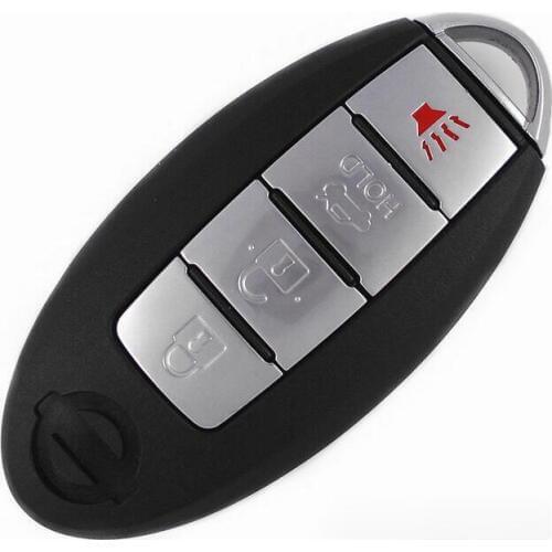Keyless Entry Smart Remote Key Shell Case For Nissan 4 Button With Insert Blade Car Alarm Housing Fob Key Cover(Without Groove)