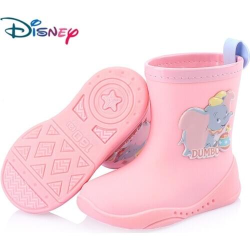 Disney Childrens Dumbo Rain Boots Girls Boys Four Seasons Tube Non-slip Rainboots Kindergarten Kids Student Water Shoes