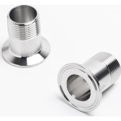 DN80-DN100 304 Stainless Steel Sanitary Male Threaded Ferrule Pipe Fitting Tri clamp Adapter