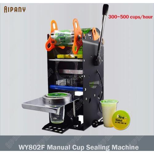 WY802F electric manual cup sealing machine 300~500 cups/hour suitable for 9/9.5cm diameter 17cm height cups sealer 220V 110V