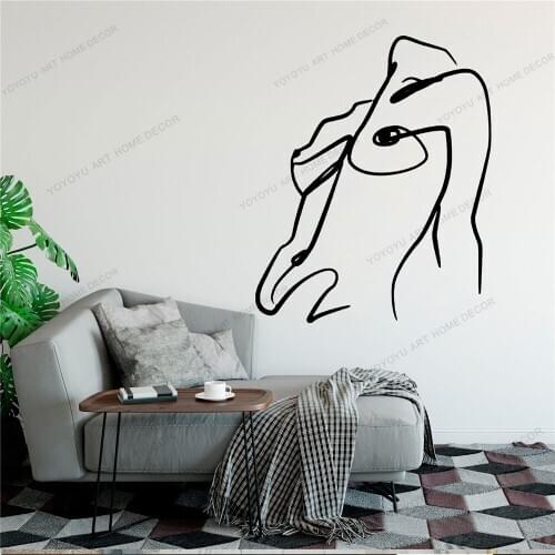 Naked Line Draw Art Wall Sticker For Home Decor Living Room Fashion Wall Decals Valentines Removable Murals Wallpoof CX1526
