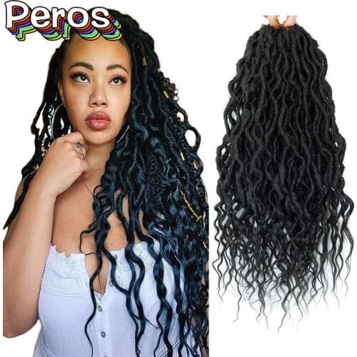Faux Locs Crochet Braid Goddess Hair Bohemian Locs Pre-Looped Hair16&24 Inches Ombre Synthetic Braiding Hair