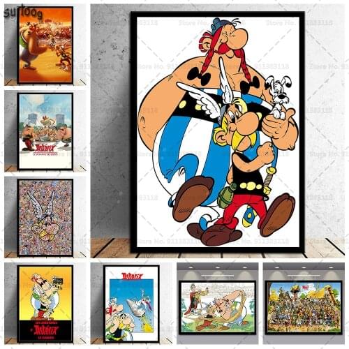 Asterix France Classic Comic Poster Prints Wall Art Canvas Painting Posters Picture for Living Room Home Decoration