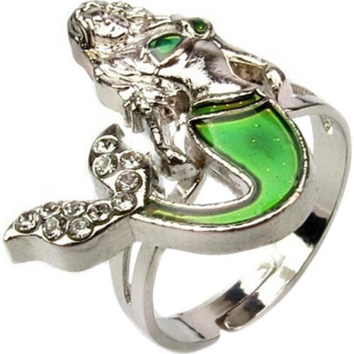 Size Adjustable Ring New Women Girls Mermaid Tail Mood Rings Female Emotion Feeling Color Changing Gift