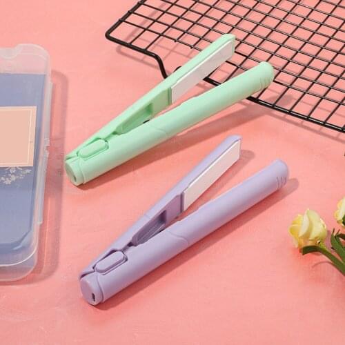 Mini Hair Straightener Bar Straight Roll 2 in 1 Splint Perm Portable Electric Hair Clip Straightener Wet & dry Thermostat Straig
