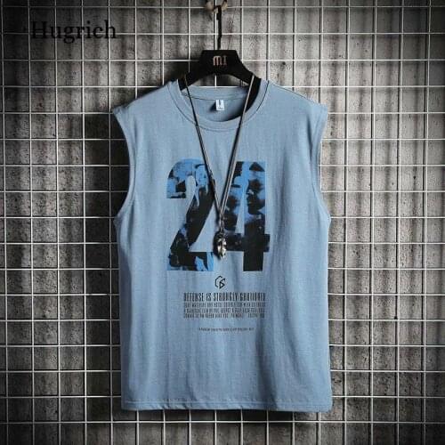Mens T-Shirt Summer 2021 Mens Short Sleeveless Vest Undershirt Popular Logo Fashion Trend Printed Cotton T-Shirt