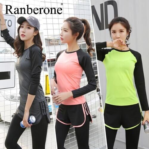 2020 New Women Sports Shirts Tight Quickly Dry Yoga Fitness Gym Clothes Running Yoga Shirt Neon Running Tshirt Plus Size XXL