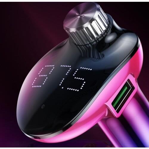 2021 New Dual Port QC3.0 Bluetooth FM Auto MP3 Player TF Card Car Fast Charger Adapter Cigarettes Lighter interface