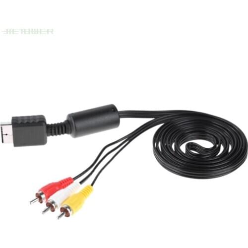 Wholesale 6FT (1.8M) Audio Video AV Cable to 3RCA 3 RCA For SONY For PS2 For PS3 For PlayStation SYSTEM 100pcs/lot