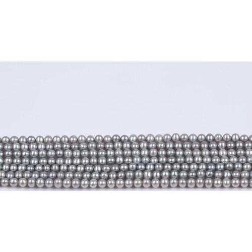 Wholesale Good Quality Natural 6-7mm Gray sliver color Potato Round Fresh Water Pearl Loose Beads For Necklace Making