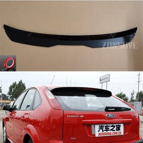 Use For Ford Focus 2005--2008 Year Roof Spoiler Carbon Fiber Look Accessories Body Kit Factory Style