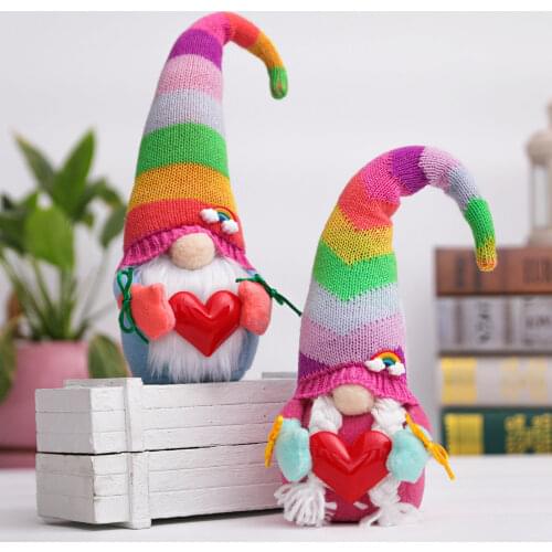Rainbow Gnome Scandinavian Rudolph Faceless Doll Ornament LGBT Gay Pride Plush Doll Home Party Decor Gay Pride Gift