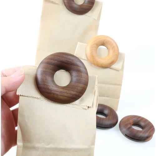 Nordic Doughnut Shape Wood Bag Clips Bag Sealer Snacks Food Clip Kitchen Storage Organization Food Packaging Kitchen Tools
