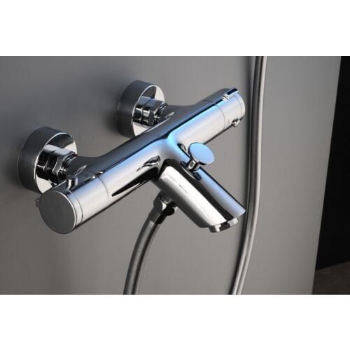 Solar energy mix water valve Chrome Thermostat Shower Faucet Mixer diverter function TV004