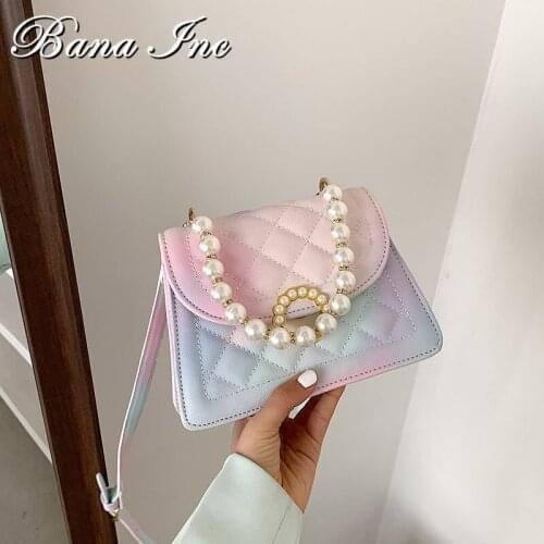 PU Leather Gradient r Crossbody Bags for Women 2021New Fashion Small Shoulder Bag Female Handbags and Purses Travel Bags