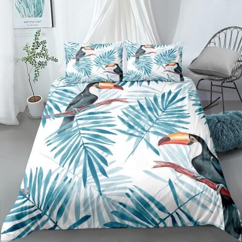 Toucan Birds Duvet Cover Set King Queen Double Full Twin Single Size Duvet Cover Pillow Case Bed Linen Set