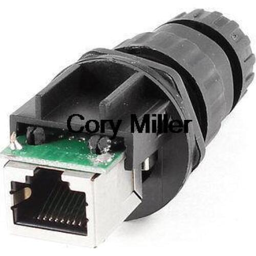 Panel Mount IP67 RJ45 8P8C Female Socket Waterproof Connector M19